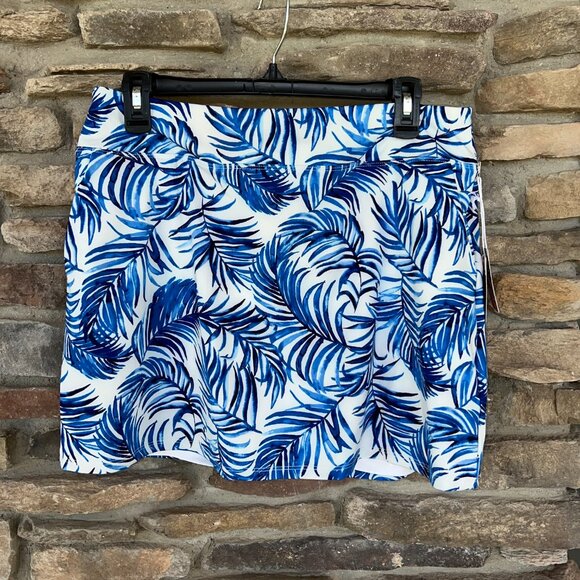TOMMY BAHAMA ACTIVE Golf Tennis Knit Skort A-Line Sea Palms Blue NWT - Picture 1 of 6